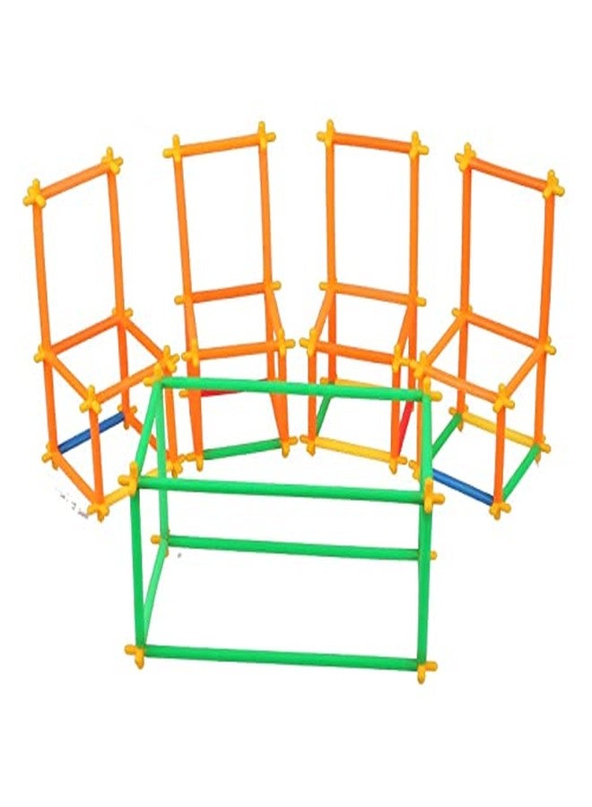 PULSBERY مكعبات بناء من القش من بولسبري - مكعبات بناء بلاستيكية تعليمية من القش للأطفال، لعبة مكعبات المدينة الذكية بأشكال مختلفة، ألعاب تعليمية للأطفال من سن 3 إلى 8 سنوات (لون عشوائي، أكثر من 90 قطعة) - Image 3